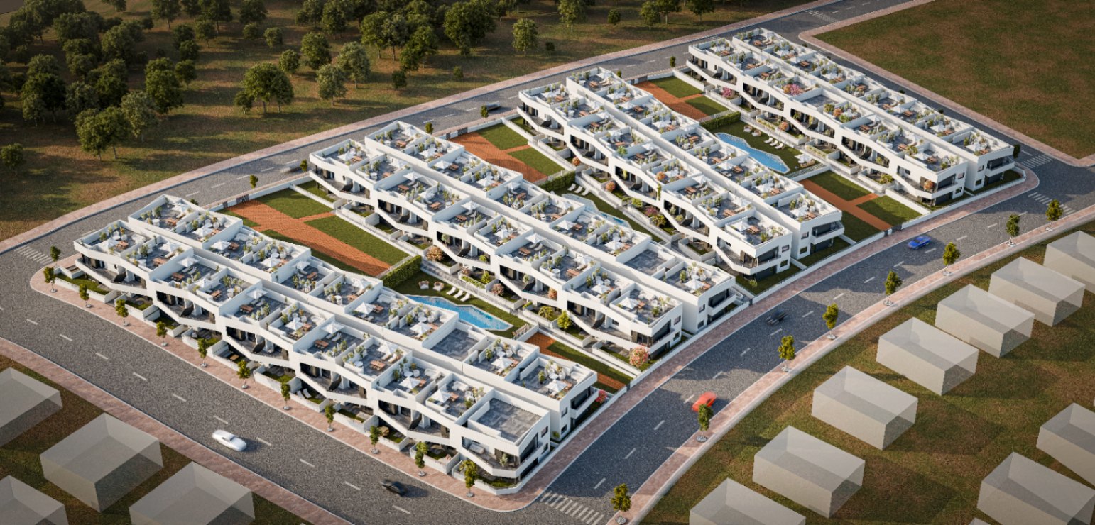 Residencial privado compuesto por 156 viviendas adosadas de estilo bungalow. 
