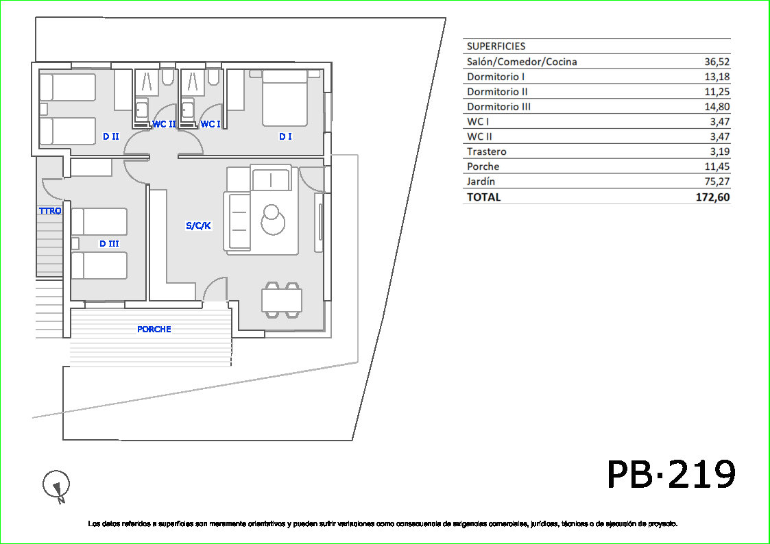 Residencial privado compuesto por 156 viviendas adosadas de estilo bungalow. 