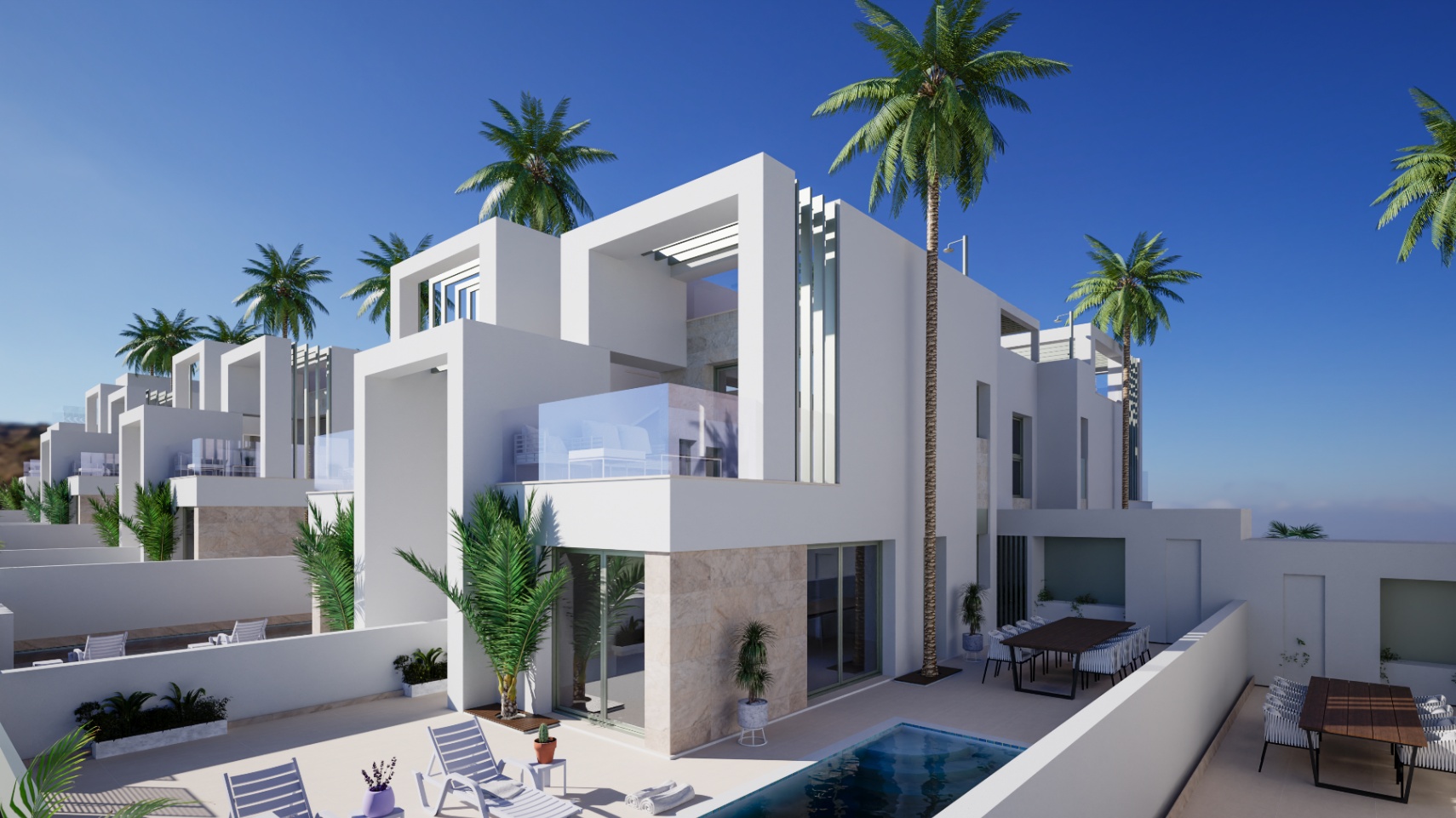 Nuevo complejo  de 28 elegantes casas semi-adosadas en Cuidad Quesada