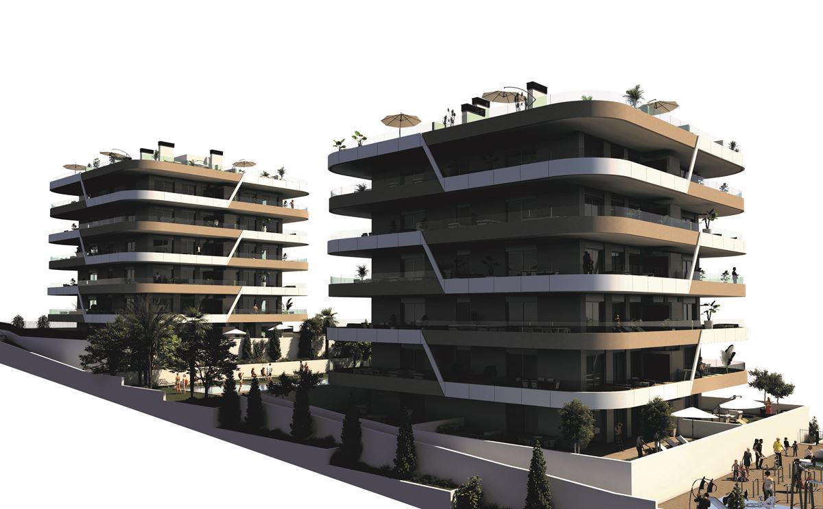 Apartamento con solarium en venta en playa Arenales del Sol, Alicante